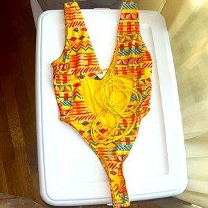 One piece multicolored icon swim bathing suit